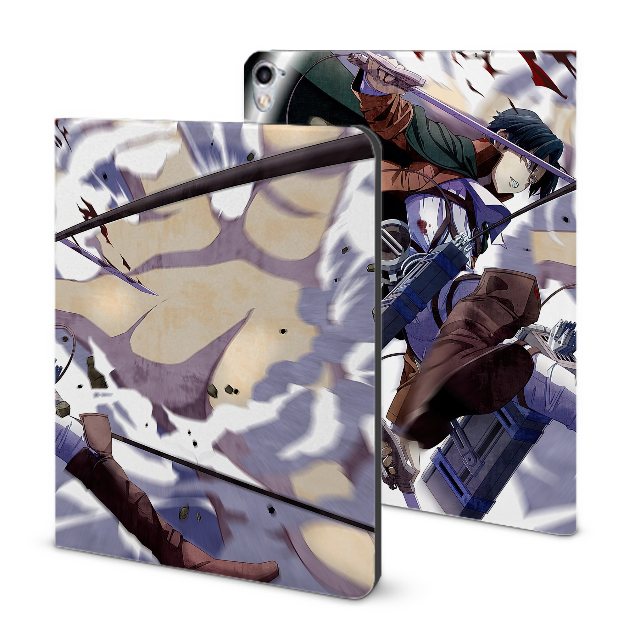 （画像用） 進撃の巨人 Attack on Titan IPad ケース ブック型 PUレザー TPU 耐衝撃 軽量 薄型 ペン収納なし 全面保護 IPad 各モデル対応